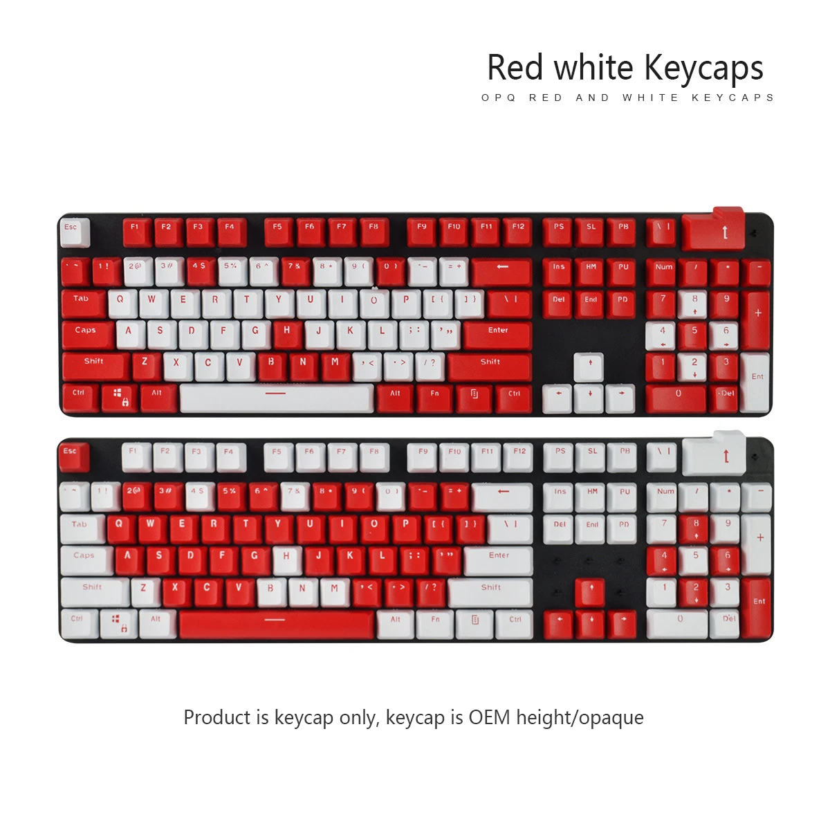 

Double Color 106 Keys OEM Double Shot Keycaps Set ISO Enter Key Opaque For 61/87/104 for Cherry Mx Switch Mechanical Keyboard