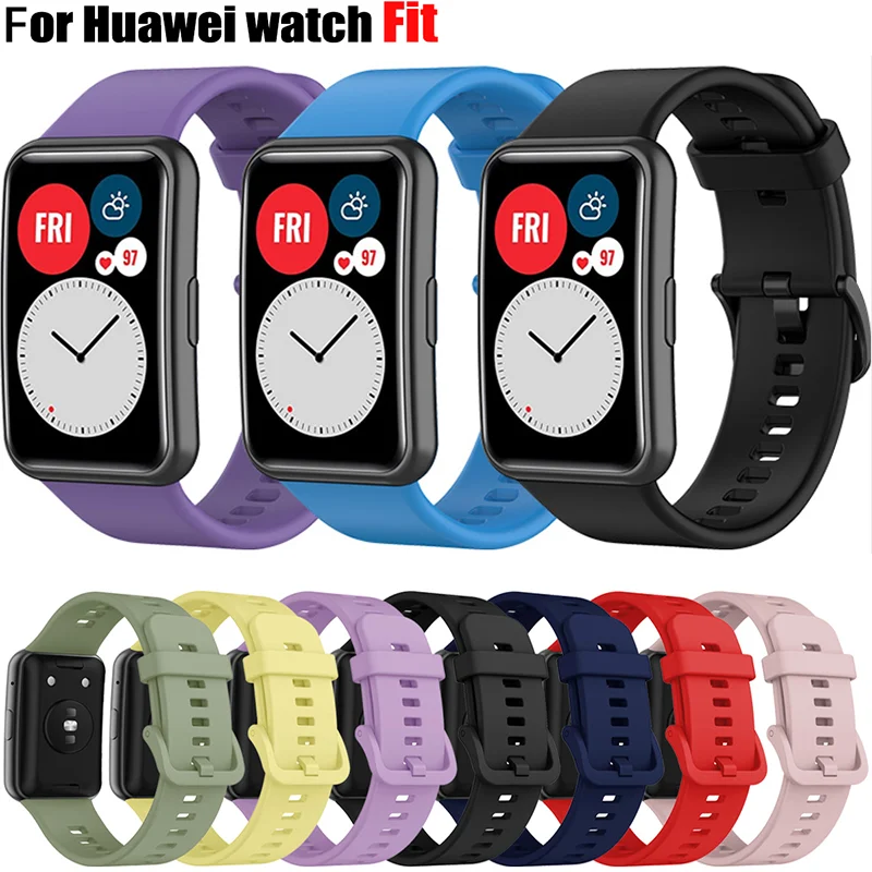 

Silicone Band For Huawei Watch FIT Strap Smartwatch Accessories Replacement Wrist bracelet correa huawei watch fit 2022 Strap