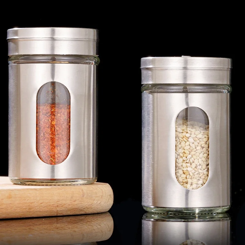 Баночка для приправ барбекю из нержавеющей стали бутылка посыпки видимая перца
