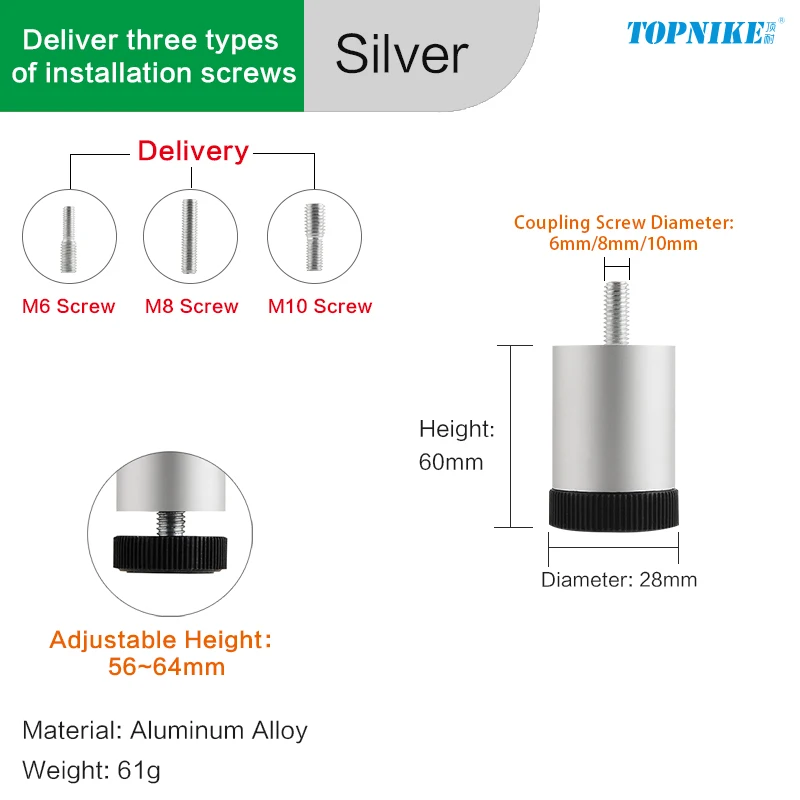 

Круглые регулируемые опоры для мебели TOPNIKE