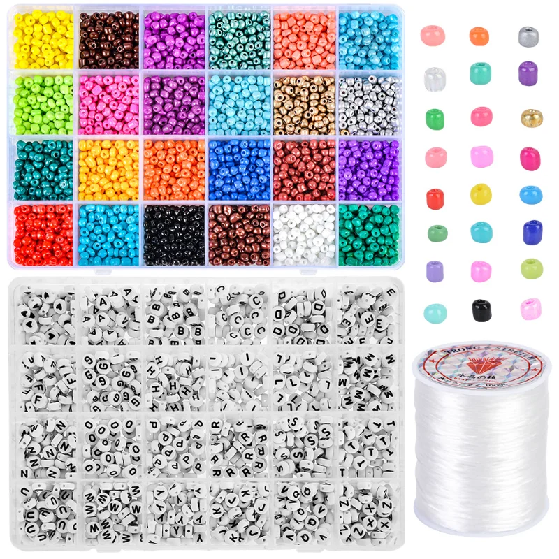 4200pcs Jewelry Findings Loose Beads Letter Beads Homemade Jewelry DIY Accessories Handmade Beading Material Necklaces Bracelets
