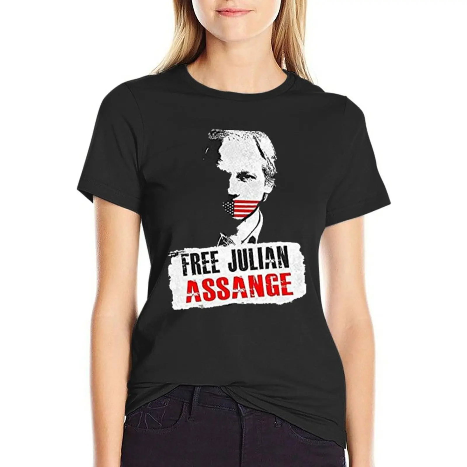 KOSTENLOSE футболка Джулиана ассанджа винтажная одежда женская милая для женщин