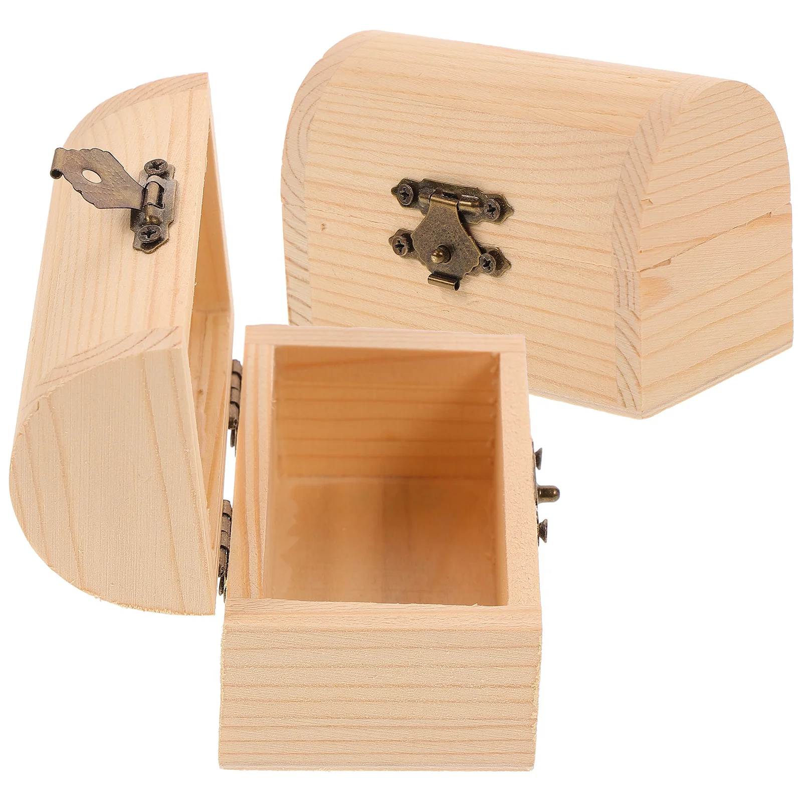 Unfinished Wood Box Natural Diy Craft Stash Boxes Box Storage Trunks Storage Chests Jewery Case Gift Box With
