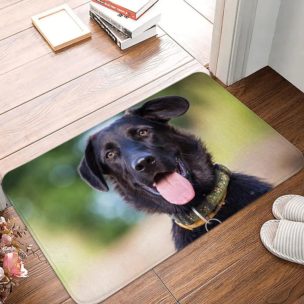 

Cute Shepherd Dog Pattern Entrance Doormat Anti-Slip Suede Carpet Door Mat Carpet for Outdoor Kitchen Living Room Floor Mat Rug