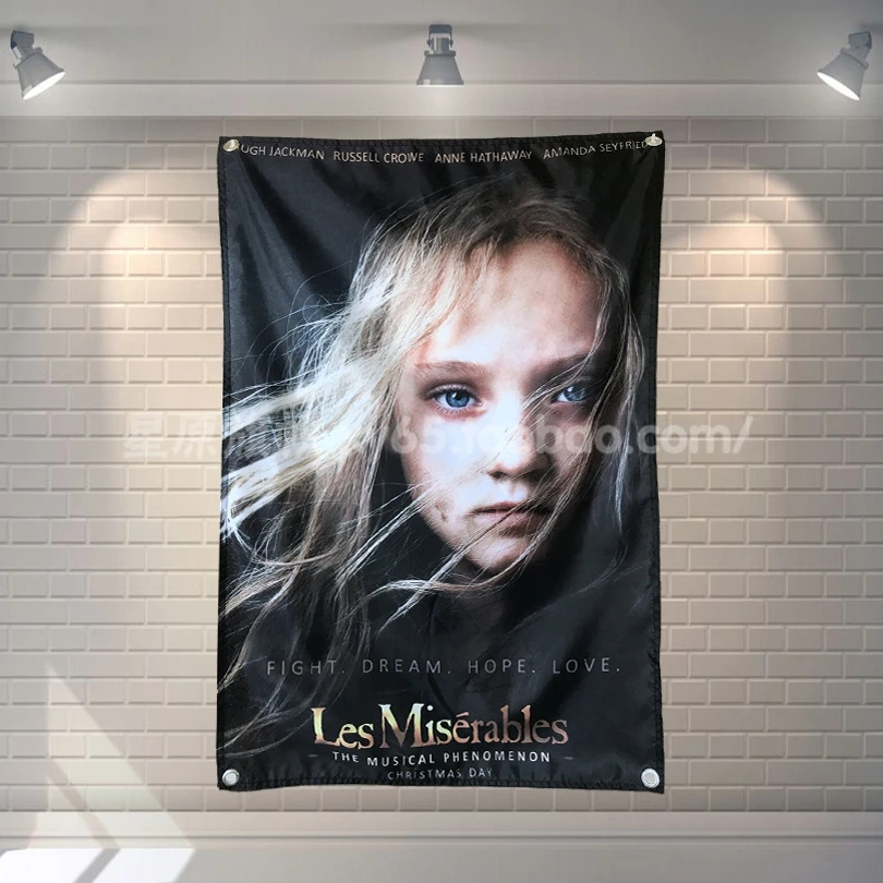 

Классические кинобаннеры Les Miserables, настенные флаги, Гобеленовая ткань, художественный тематический фон для бара, кафе, отеля
