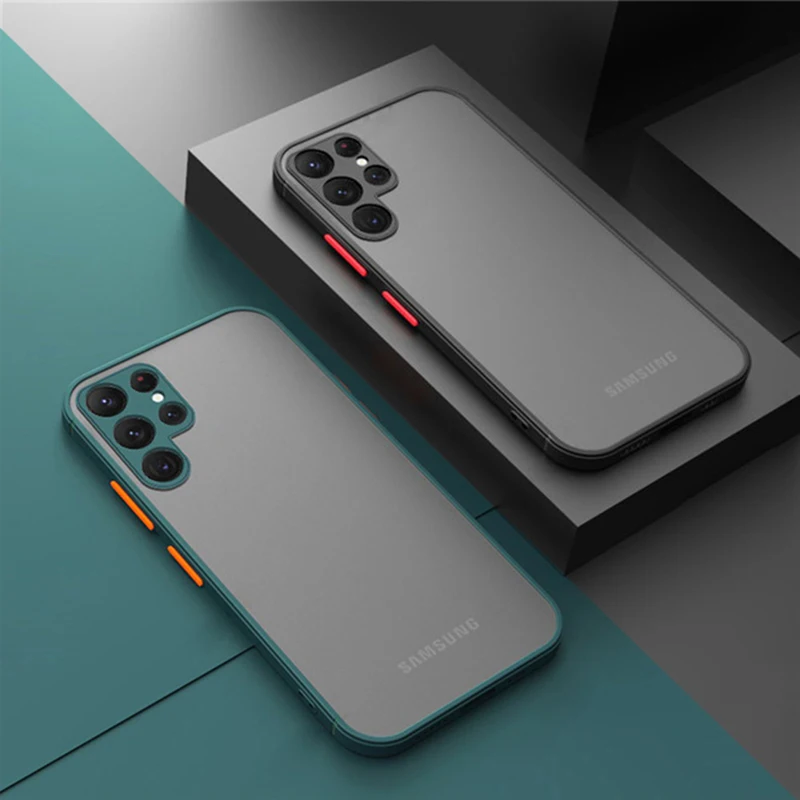 Роскошный Матовый чехол для Samsung Galaxy S23 Ultra S22 S21 Plus S20 FE A71 A53 A73 A52 A72 A12 A51 A50
