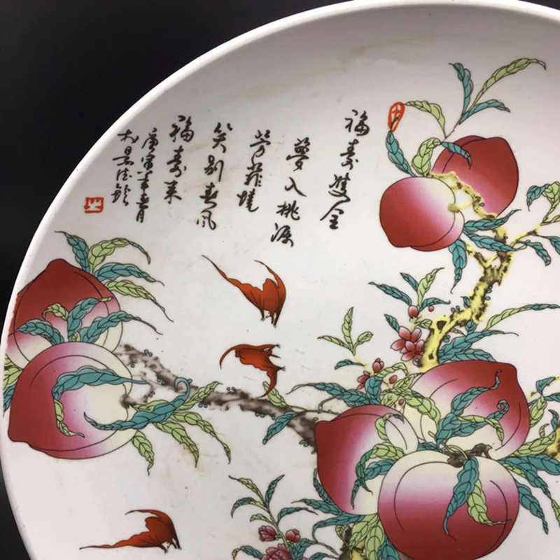 

Персиковое дерево, тарелка в китайском стиле, Династия цианлун для коллекционеров, подарок для пожилых людей, украшения для дома