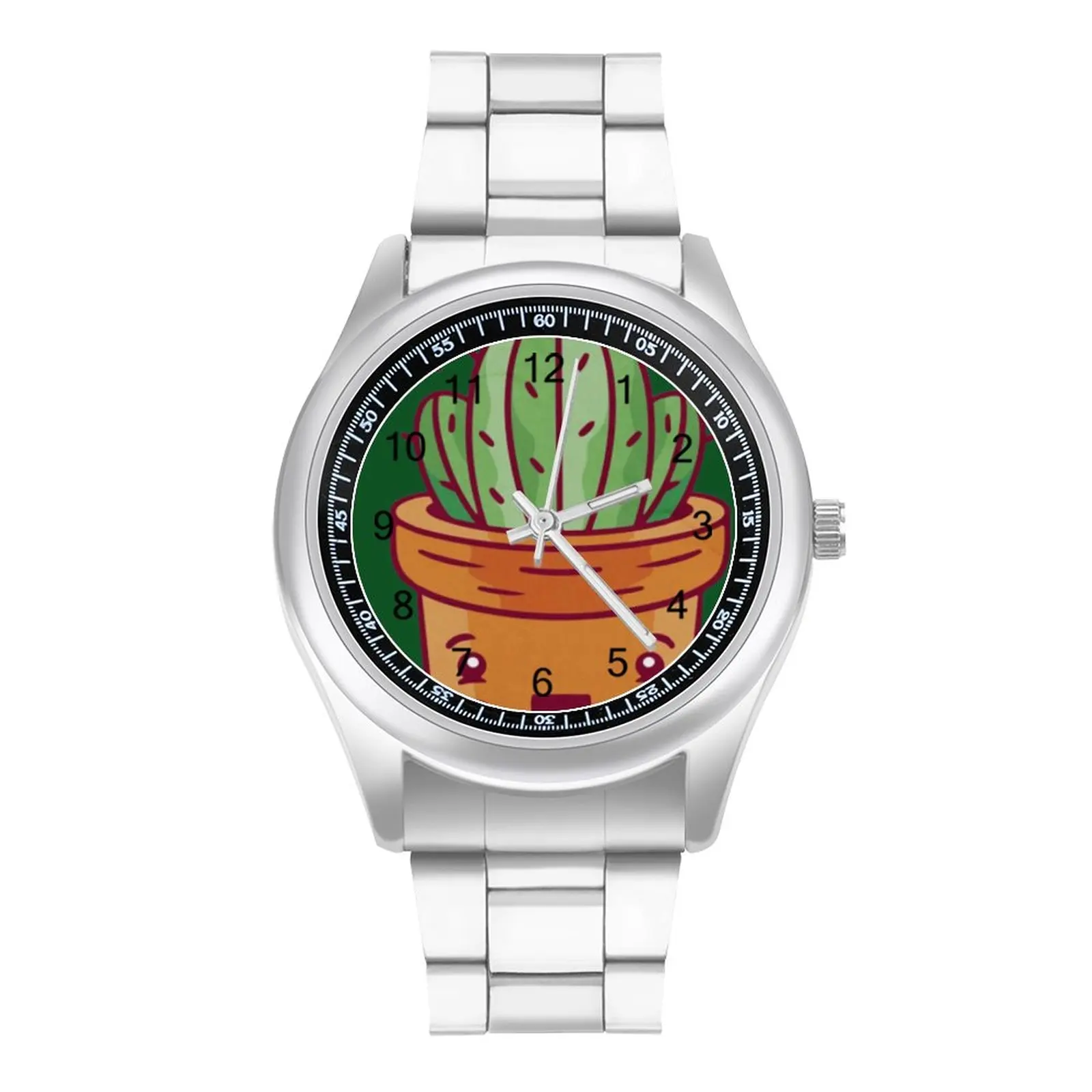 

Happy Little Cactus Quartz Watch House Plant Hit Sales Colored Wrist Watch Stainless Woman Travel Photo Wristwatch