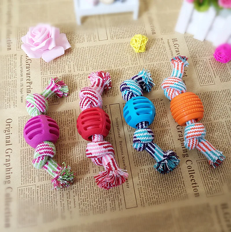 

Pet Toy Dog Toy Pet Cotton Rope Double Knot Ball Bite-resistant Teeth Cleaning Toy Ball Pet Interactive Toy Dog Toy