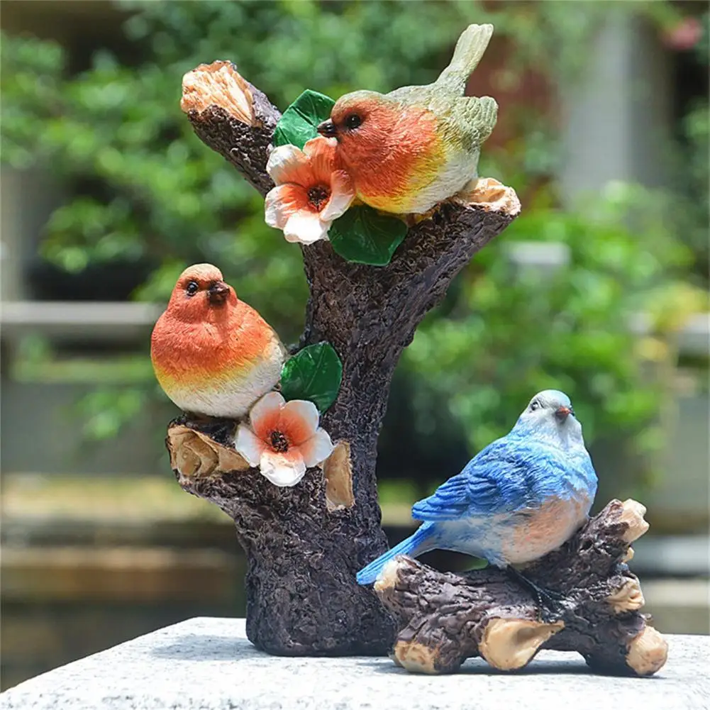 

Успокаивающая фигурка птицы с высокой имитацией ярких цветов и утонченной текстурой, товары для внутреннего дворика