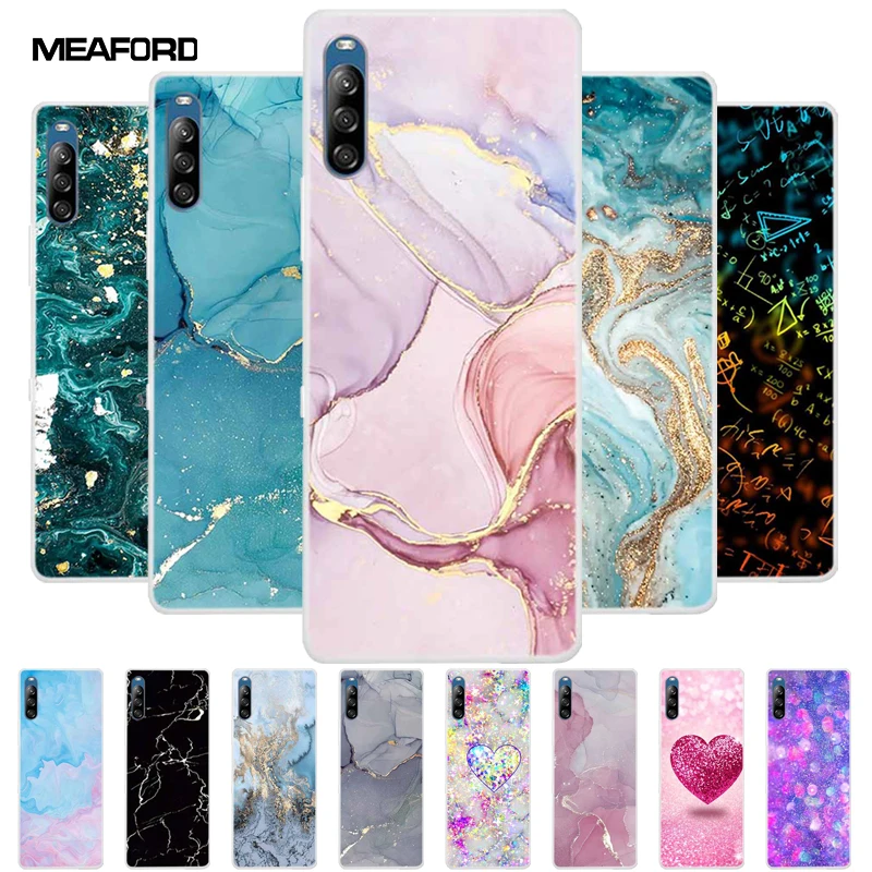 Чехлы для Sony Xperia L4 L3 L2 прозрачные мягкие силиконовые мраморные чехлы из ТПУ для Xperia 1 10 II 1 5 III чехол XZ XZ4 XZ2 Compact Premium