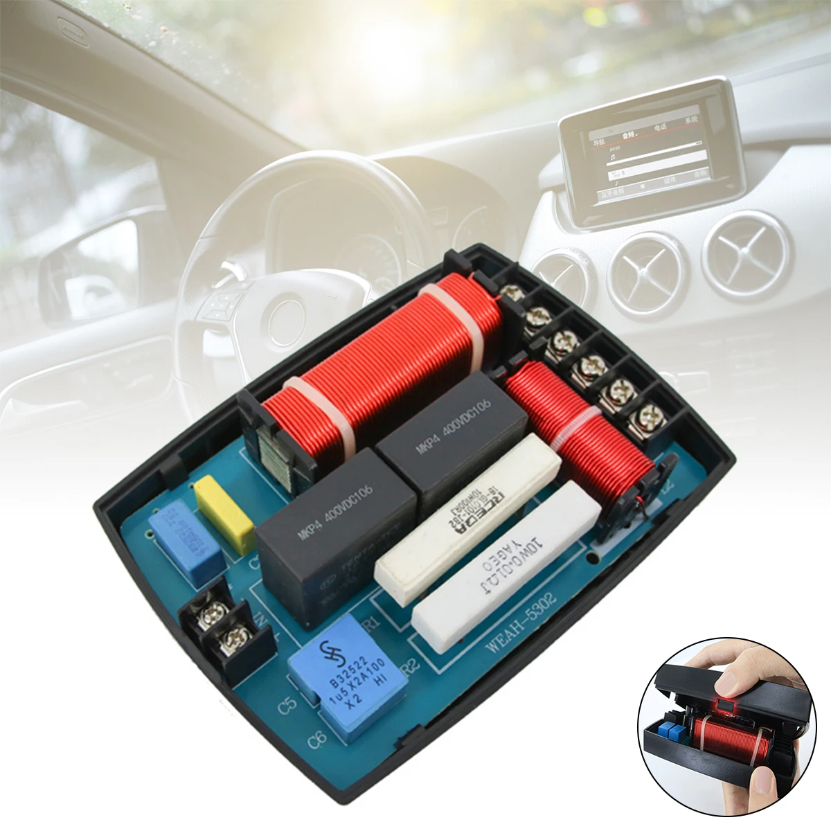 

220W Speaker 3 Way Crossover Audio Treble + Alto + Bass Independent Crossover Speakers Car Filter Frequency Divider