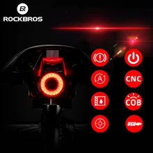 ROCKBROS Bicycle Smart Auto Brake Sensing Light IPx6 Waterproof LED Charging Cycling Taillight Bike Rear Light Accessories Q5