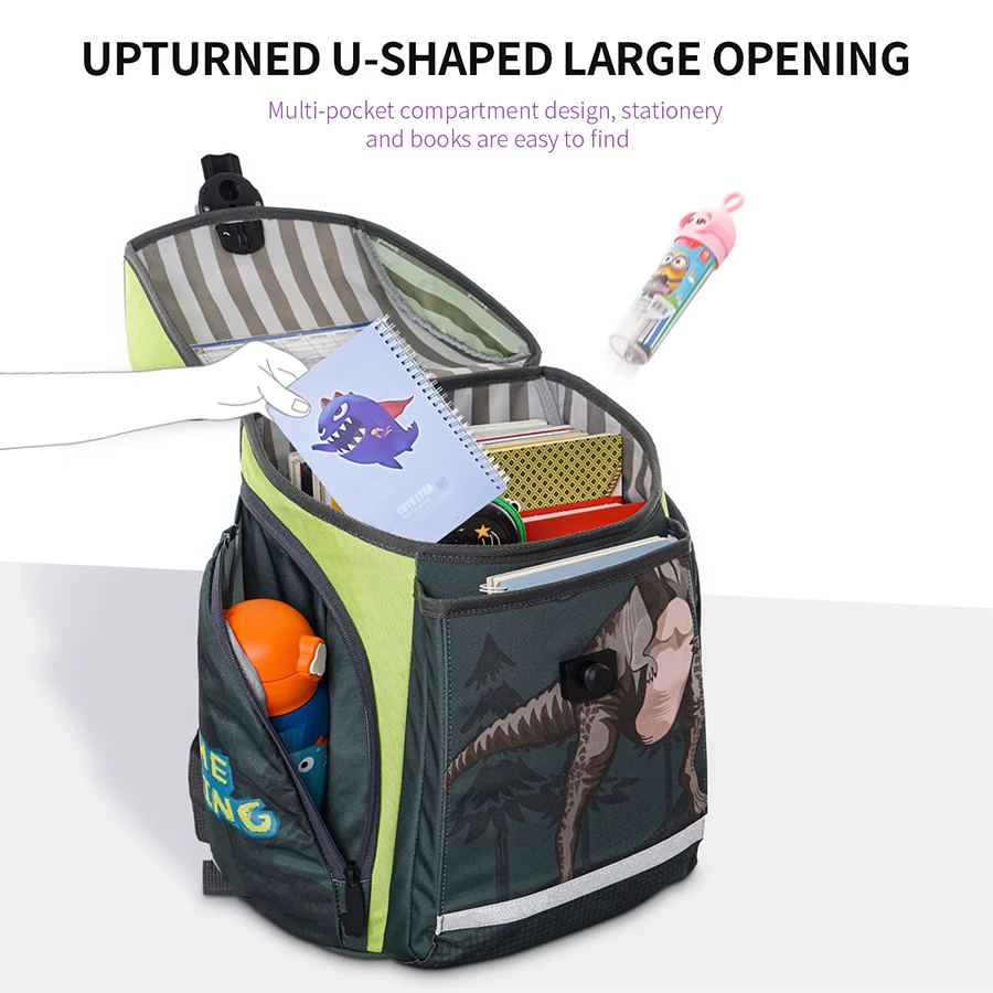 Kids Dinosaur Pattern School Bags for Boys 3D Orthopedics Backpack Children Grade 1-3 Cartoon Schoolbag Mochila Infantil
