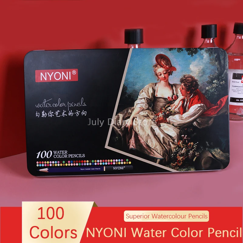 NYONI 24/36/48/72/100 Colors Water Color Pencil Set Professi