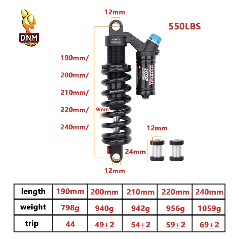 DNM RCP2S Велосипедный амортизатор Горные велосипеды Задняя подвеска Пружинный MTB
