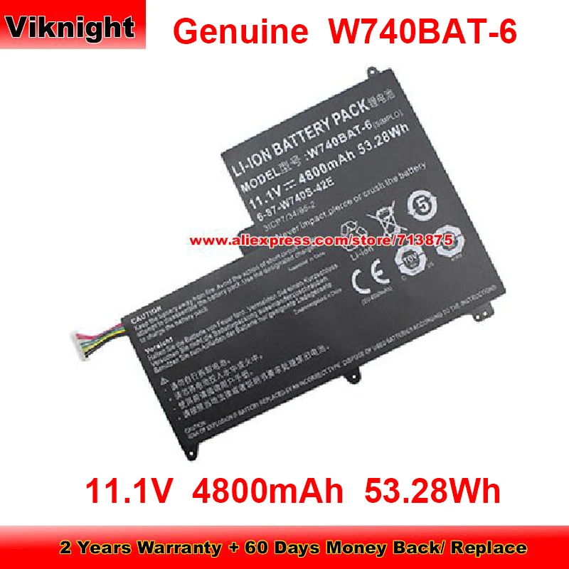   W740BAT-6 6-87-W740S-42E  Terrans Force X411 X411 47J 47J1 47VJ1 NP2740 W740SU 11, 1 V 4800mAh 53.28Wh