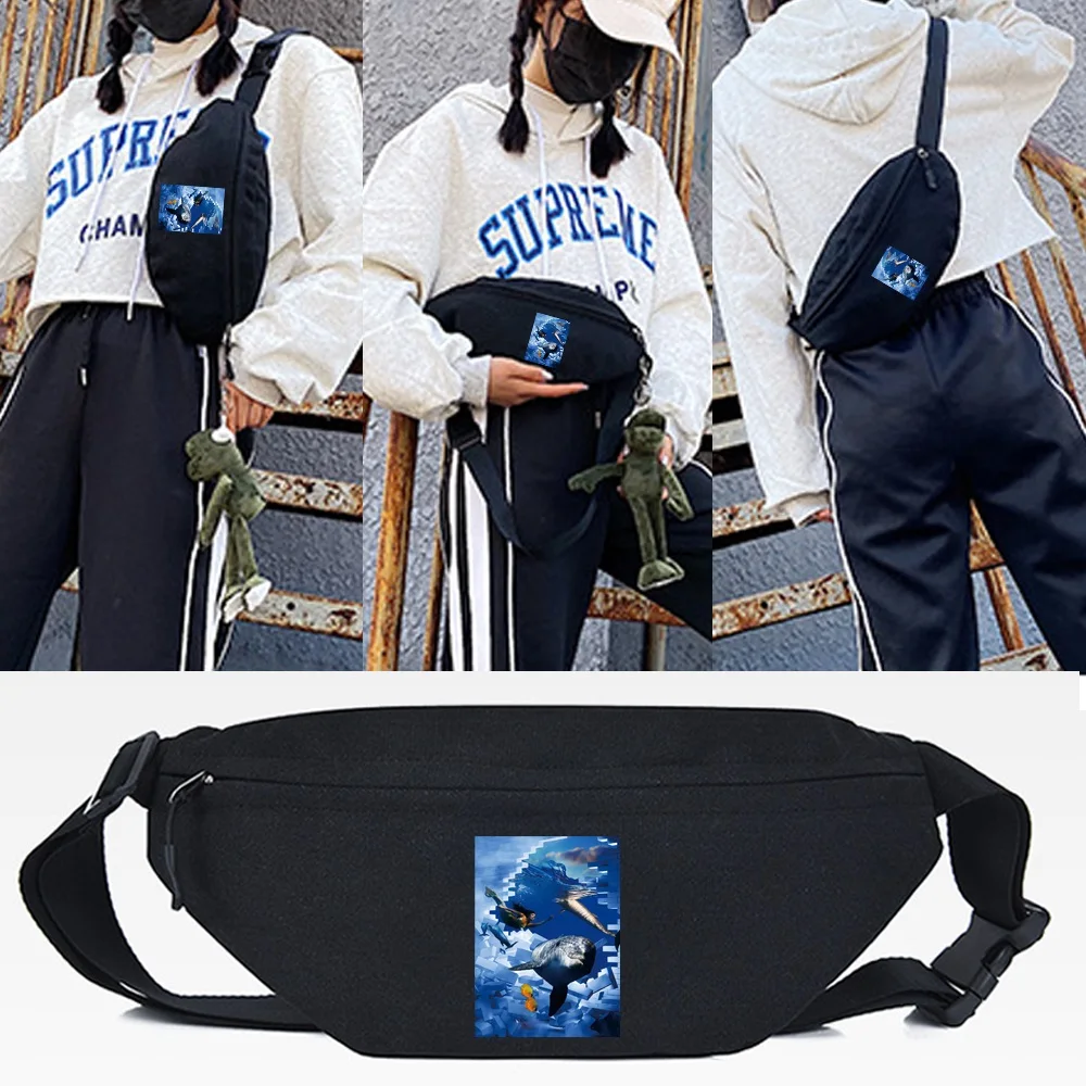 

Waist Bag Men Women Casual Fashion Marine Life Printing Cross Shoulder Bags Money Chest Bag Travelling Tote Bags Sport Phone Bag