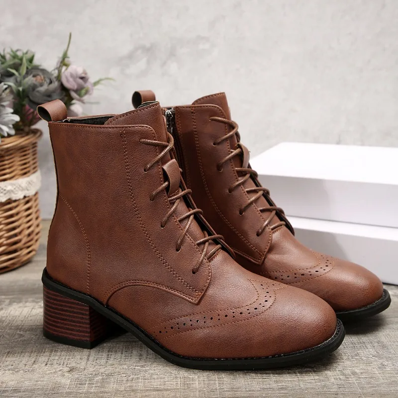 2025 кожаные женские ботинки ГОРЯЧИЕ ПРОДАЖИ осенняя женская обувь зимние ручной