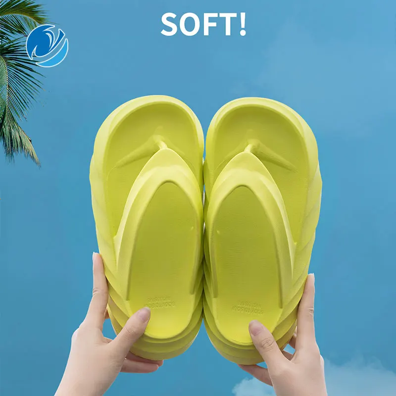 

Mo Dou Flip Flops for Women Thick Soft Sole Home Slippers Non-slip for Outdoors Spiral Pattern Concise Cozy Mute Light Wearable