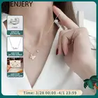 Женское Ожерелье-цепочка ANENJERY, серебряная медная цепочка-бабочка с микро-инкрустированным блестящим цирконием, ювелирные изделия, подарки S-N744