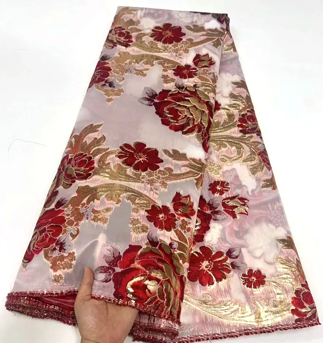 

Новый жаккард Дамасская кружевная ткань 2022 вышитая африканская органза французский Тюль кружевная ткань нигерийская Свадебная вечеринка MH5347