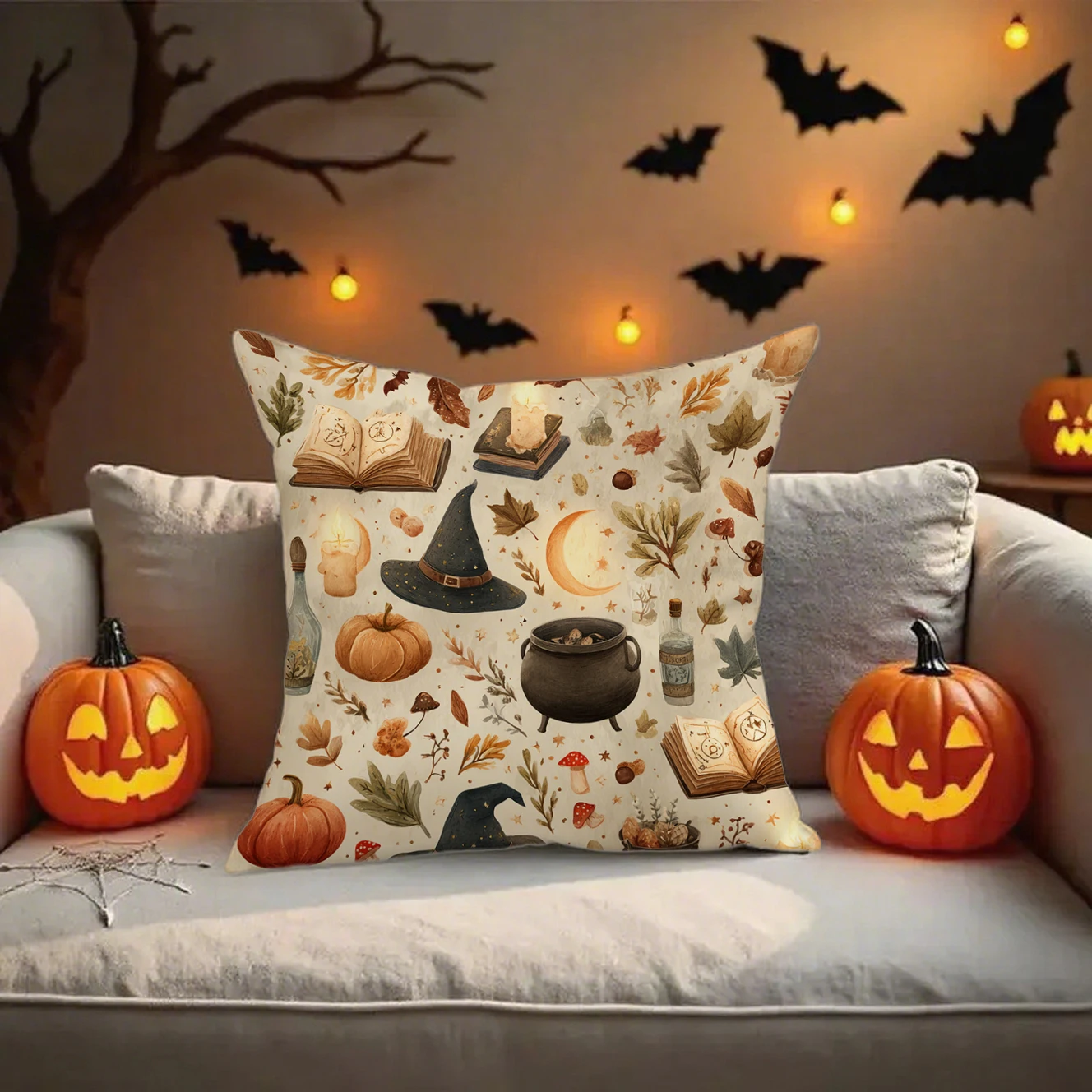 

Наволочка с рисунком тыквы 100% полиэстер