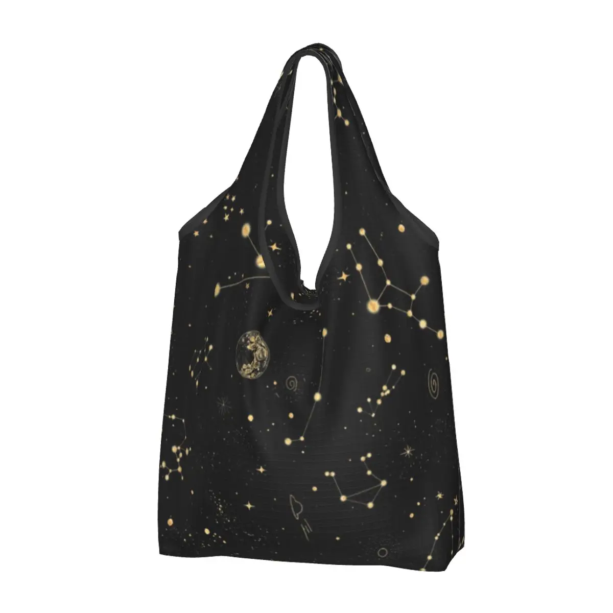 

Funny Printed Into The Galaxy Tote Shopping Bags Portable Shopper Shoulder Handbag