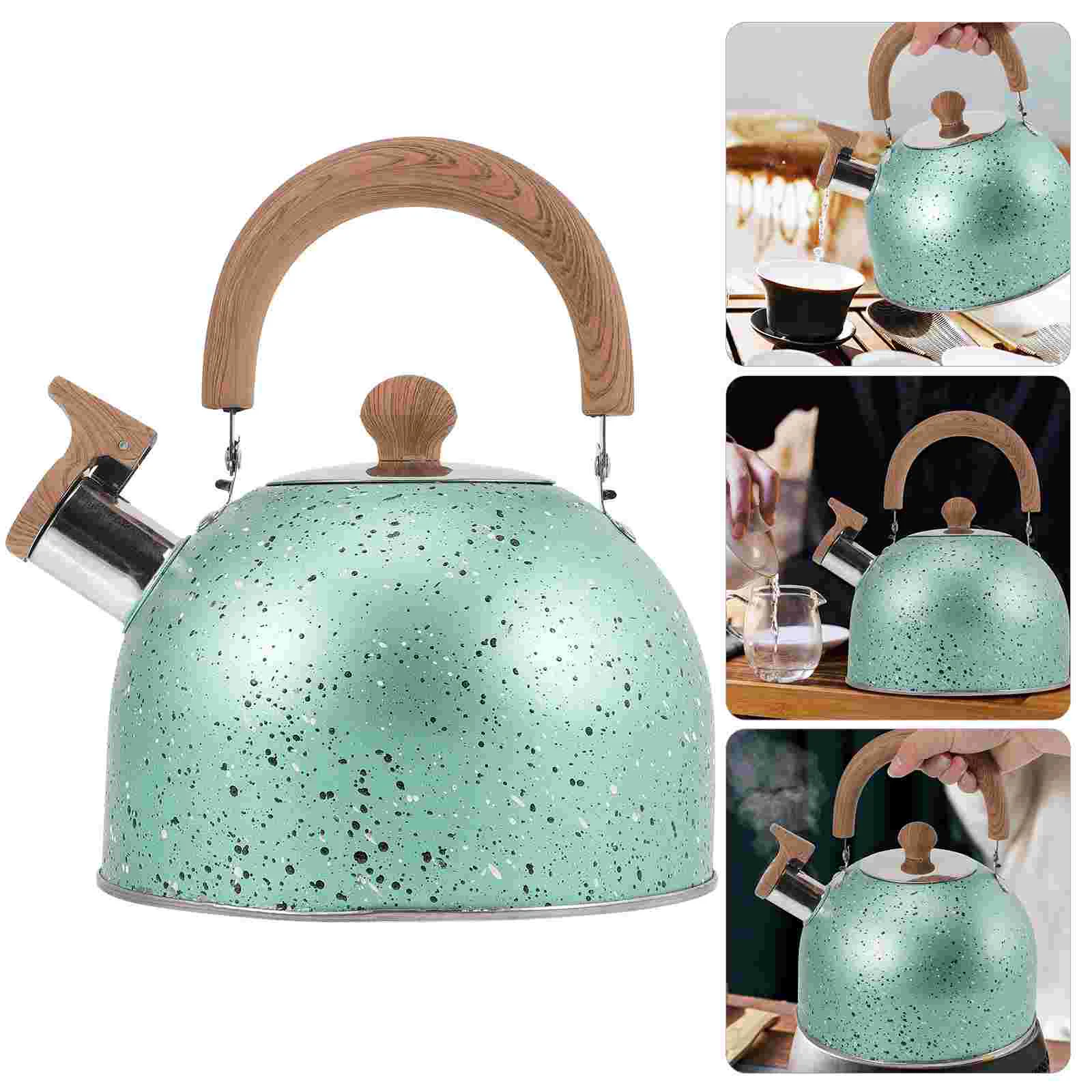 

Convenient Kettle Practical Pot Metal Stainless Steel Coffee Boiling Water Wood Boiled Make Tea Teapot