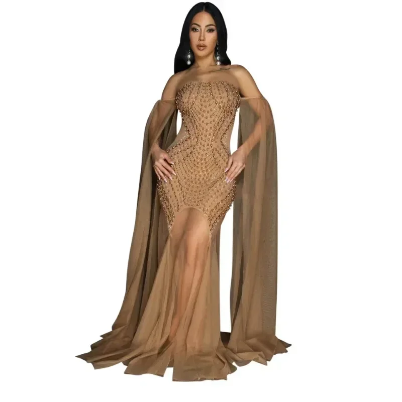 Африканские платья для женщин осеннее африканское сетчатое вечернее платье без