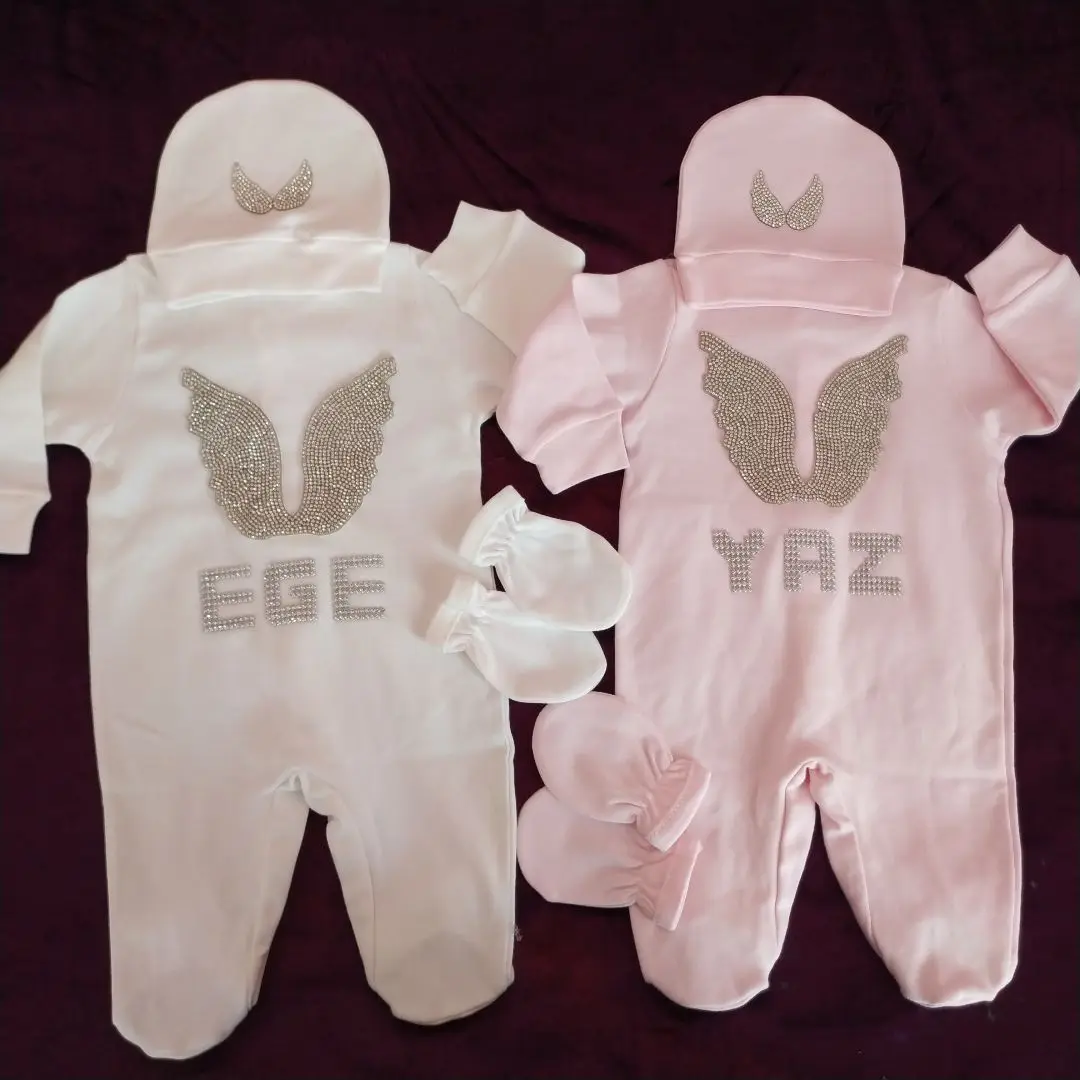 

Name Special Baby Girl-boy Angel Winged Hat Gloves Jumpsuit Set