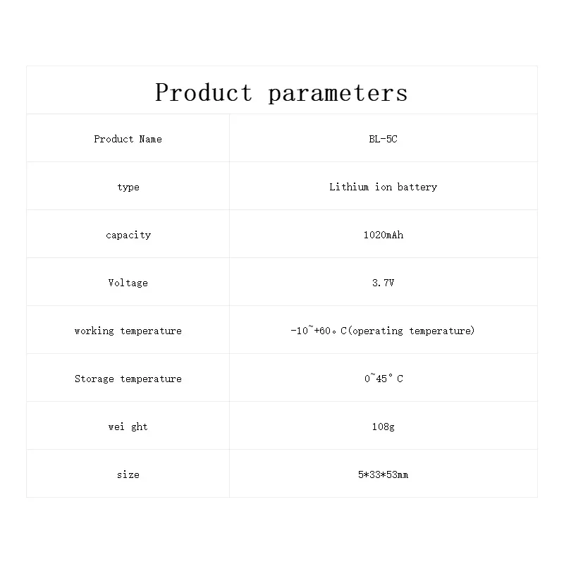 BL-5C Аккумулятор для телефона акамулятор трансляции радио/Nokia 1100 1110 1200 1208 1280 1600 2600
