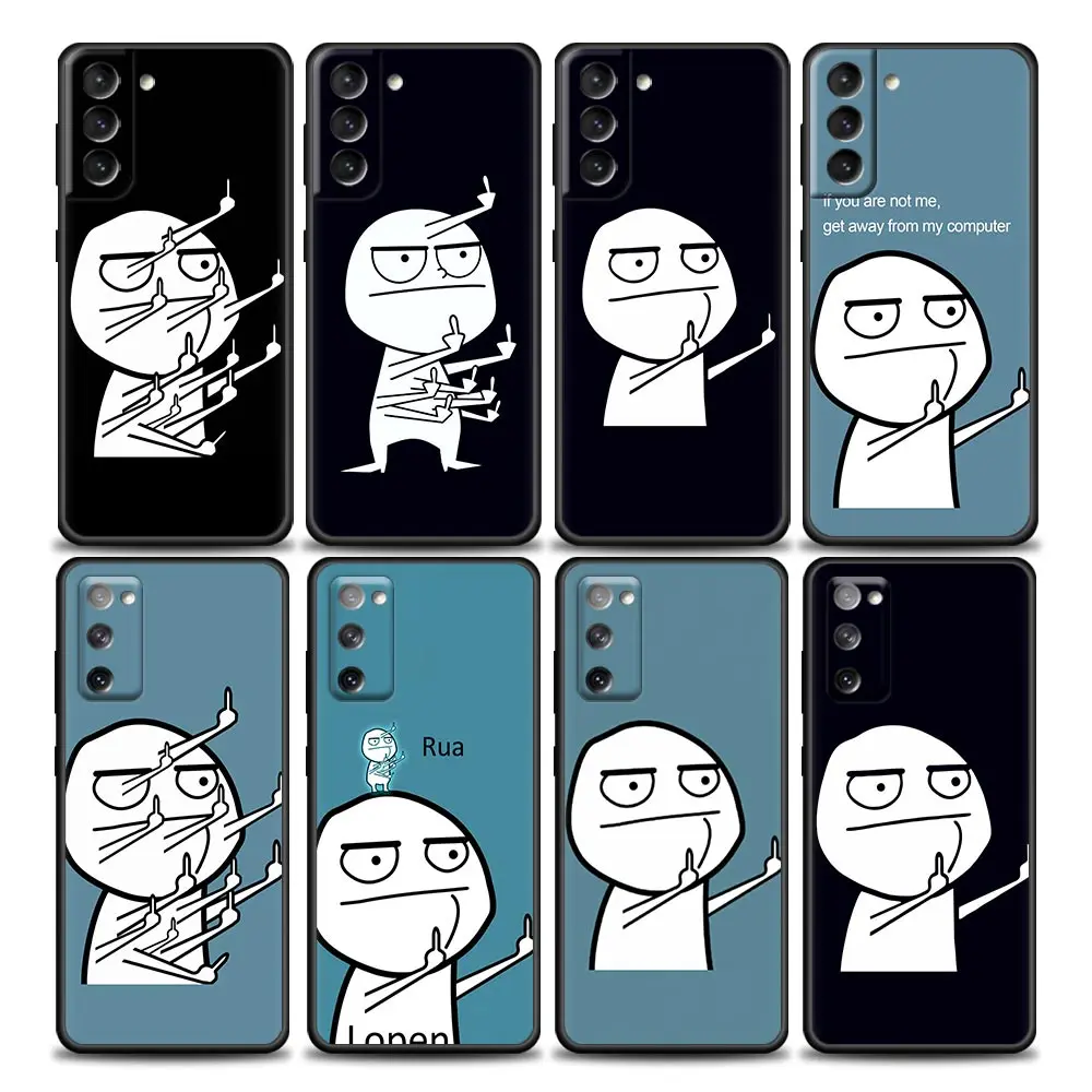 

Funda Phone Case for Samsung Galaxy S22 S8 S9 S10 Lite S10e S21 S20 FE Plus Ultra 4G 5G Case Coque Cute Funny Man Middle Finger