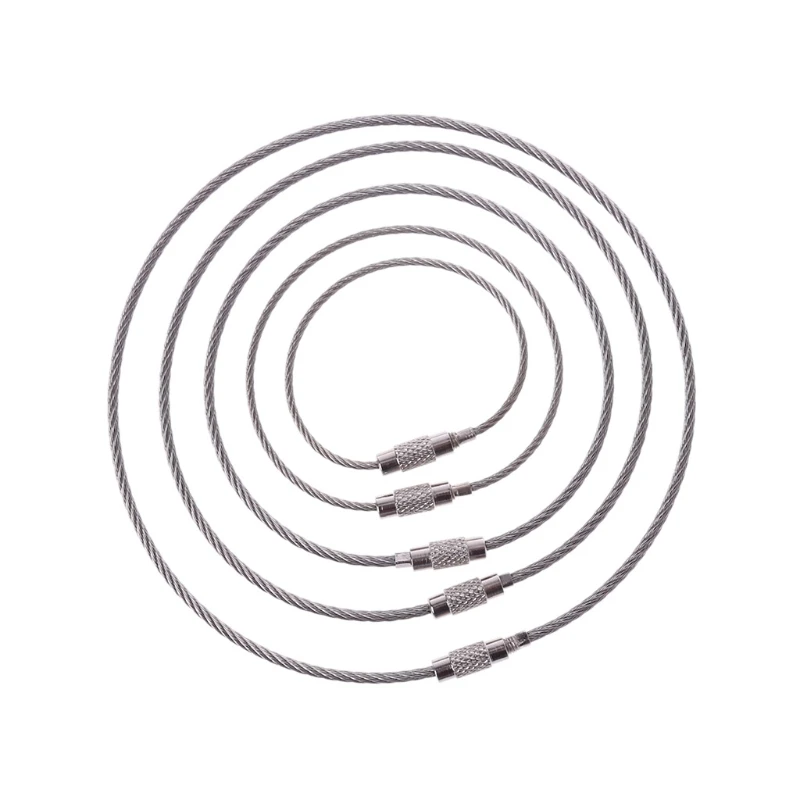 

F1FD Stainless Wire Keychain Buckle Circle Clip for Key Ring for Key Holder Ring