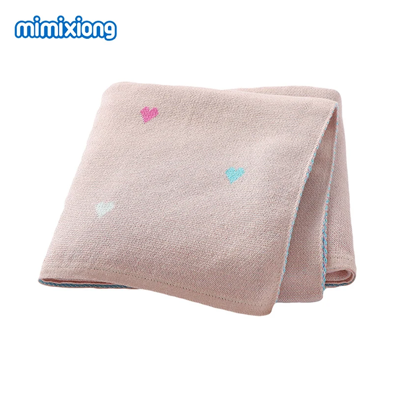 

Baby Blankets Cotton Knit Soft Cozy Newborn Boy Girls Swaddle Receiving Quilts 90*70cm Infant Toddler Stroller Bedding Cellular
