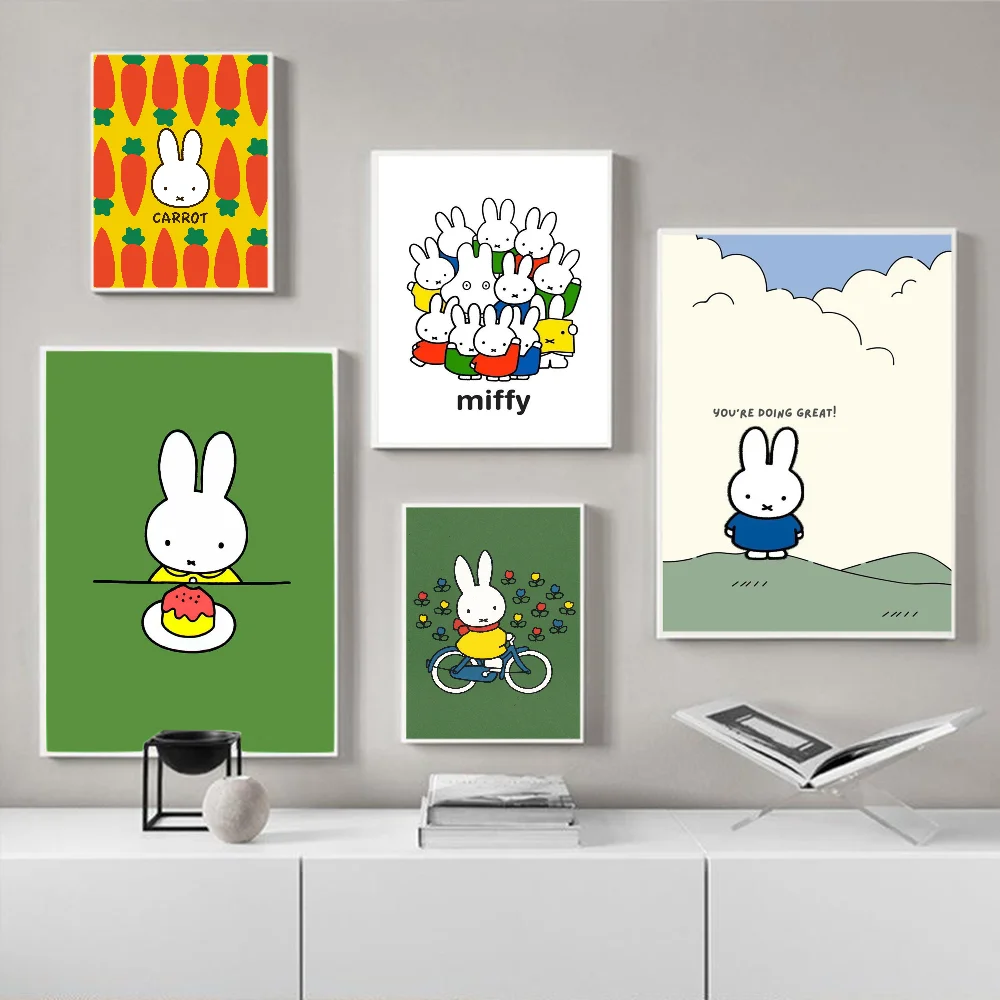 Самоклеящийся художественный постер M-Miffy белая бумага принты постеры