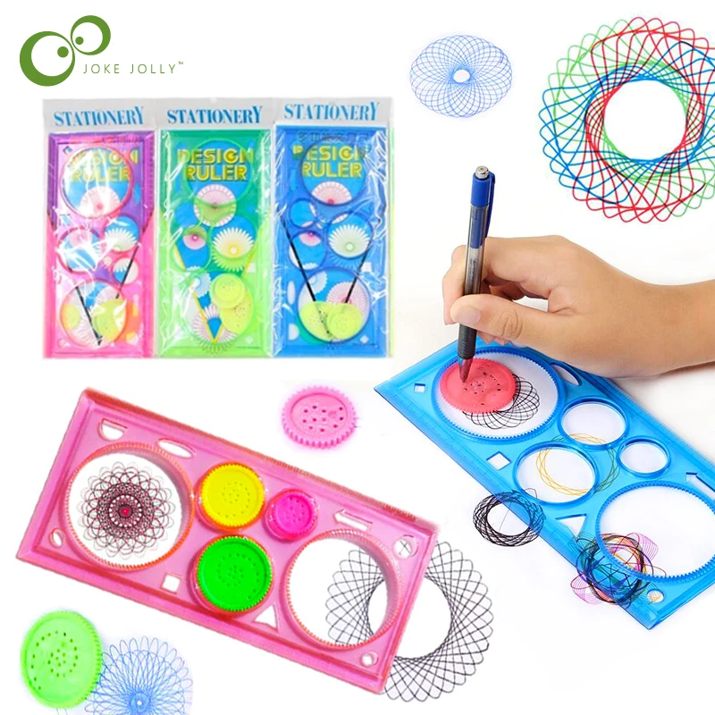 

Painting Multi-function Interesting Puzzle Spirograph Children Drawing Plastic Ruler Can Improve Start Work Ability GYH