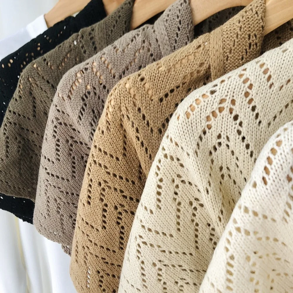 Сладкая треугольная полосатая накидка с вырезом териленовая в корейском стиле