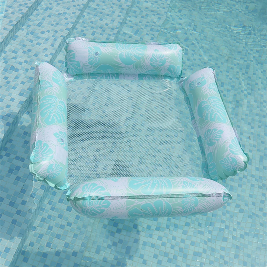 Надувное кольцо для плавания с четырьмя трубками и дизайном листьев складной