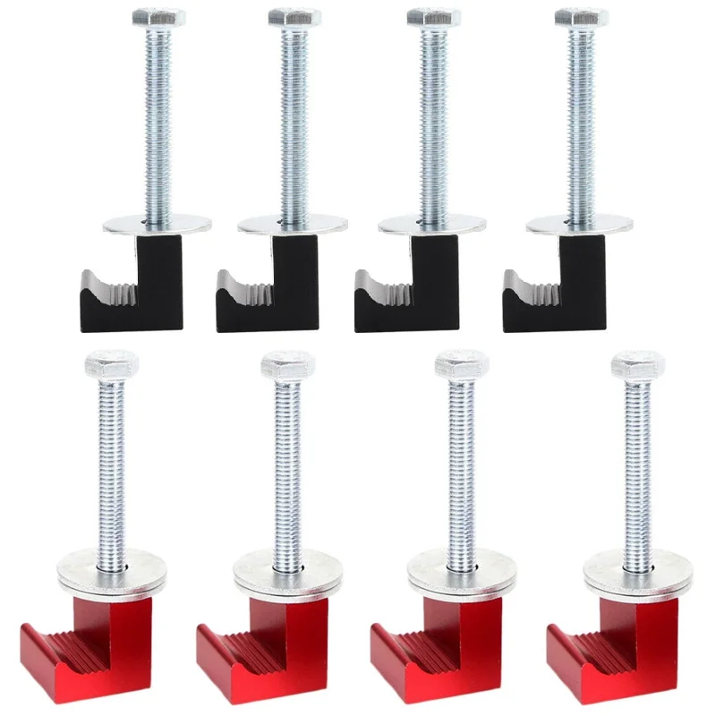 

4pcs Pickup Truck Tool Box Tie Down Aluminum Alloy Mounting Kit J-Type Fixing Clip Fixtures Crossover Mounting Clamps