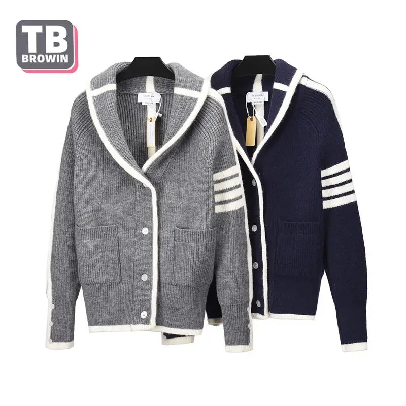

TB BROWIN Flagship-store brand fashion sweater garment unlined upper stripe cotton buds thin clothes men and women thom separat