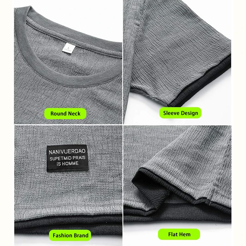 2022 New Men Short Sleeve T-shirt Suit Sportswear Men's Casual Summer Set Two Pieces Mens Tshirt Long Pants Set Breathable