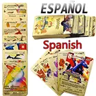 Карты Pokemon Gold Vmax GX 27-54 шт.компл., энергетическая карта Charizard Pikachu, Редкая коллекционная тренировочная карта покемен на английскомиспанском языках