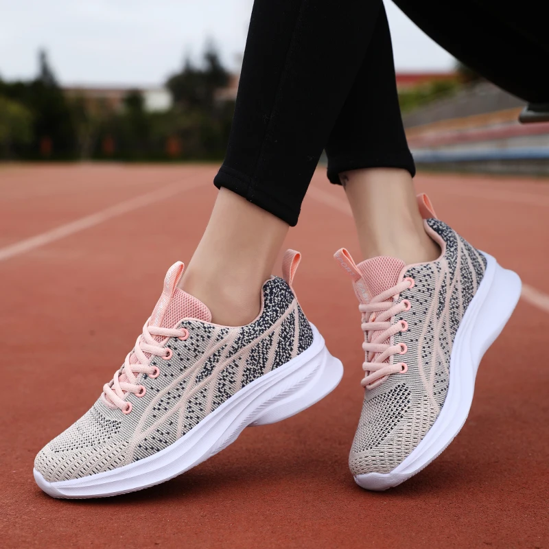 Women's Tennis Shoes Anti Skid Woman Sneakers Comfortable Lace UpOutdoor Sports Casual Walking Shoes