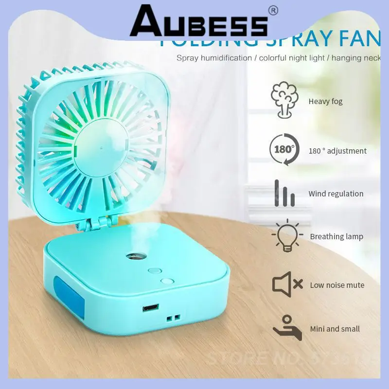 

Fan Electric Portable Small Air Cooler Electrical Appliances Desktop Office Desktop Spray Humidifier Night Light Child Usb Mini