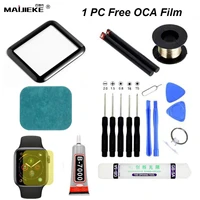 front outer glass lens for apple iwatch s7 41mm 45mm s1 s2 s3 s4 s5 s6 se 38mm 42mm 40mm 44mm screen touch panel repair kits