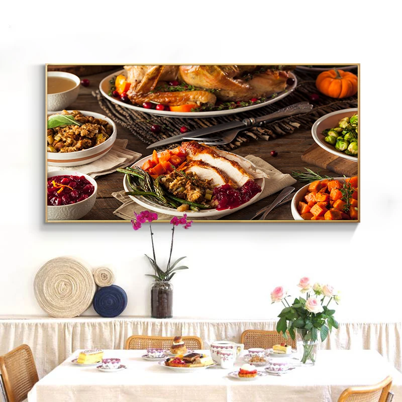 

Кухонная Картина на холсте обжаренная утка и стейк Куадрос скандинавские постеры и принты Настенная картина с изображением еды для гостино...