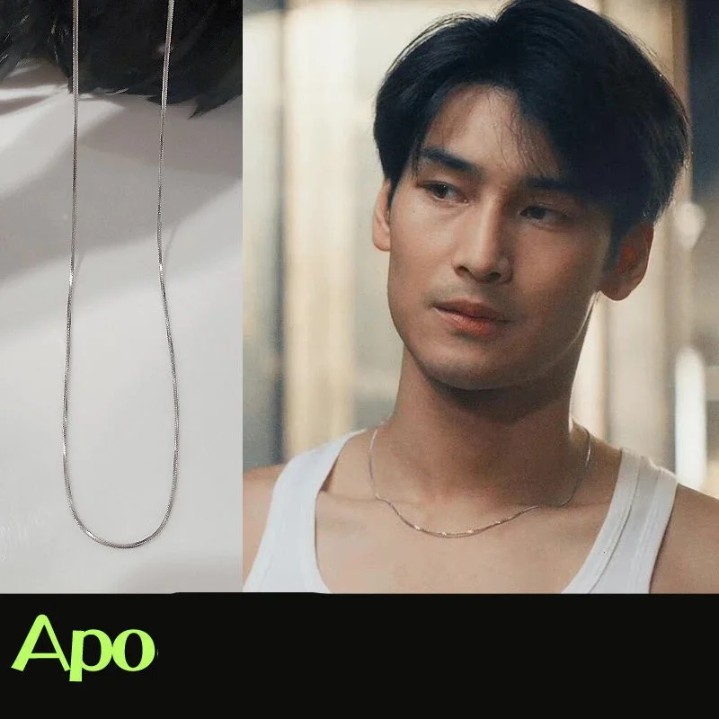 

KinnPorsche The Series Thai Drama Same Paragraph Necklace Non-Fading MileApo Porsche Clavicle Chain Jewellery grils Gifts