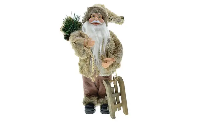 

Christmas Santa Claus Figurine Decoration Portable Desktop Decorative Standing Santa Sculpture Durable Santa Figurine Ornament