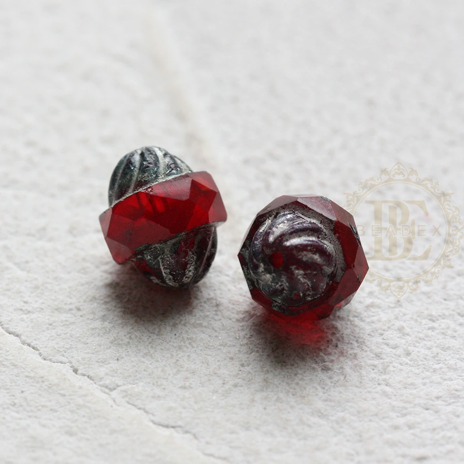 

Поставка своими руками - 2 шт. Чешская состаренная стеклянная турбинная тарелка-разделитель - различные цвета - 10x11 мм (NVA-22)